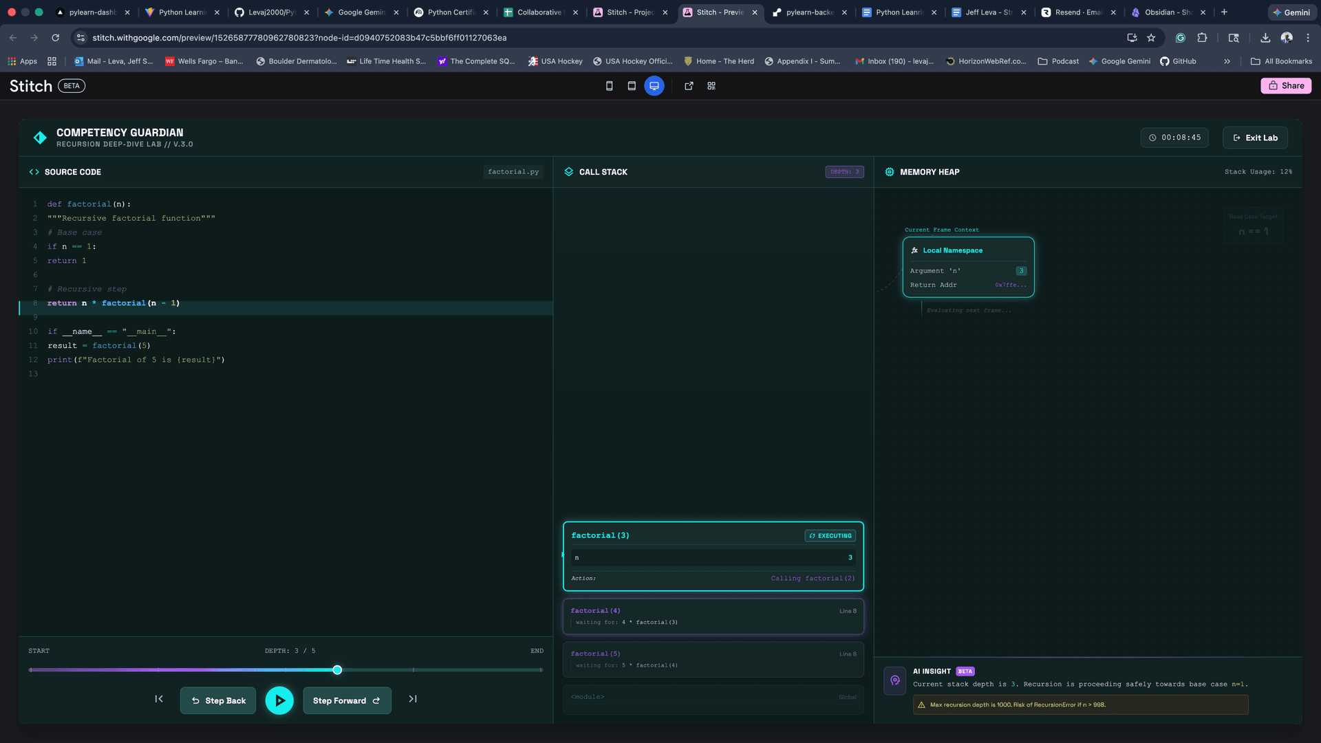 Visual Execution Trace Lab