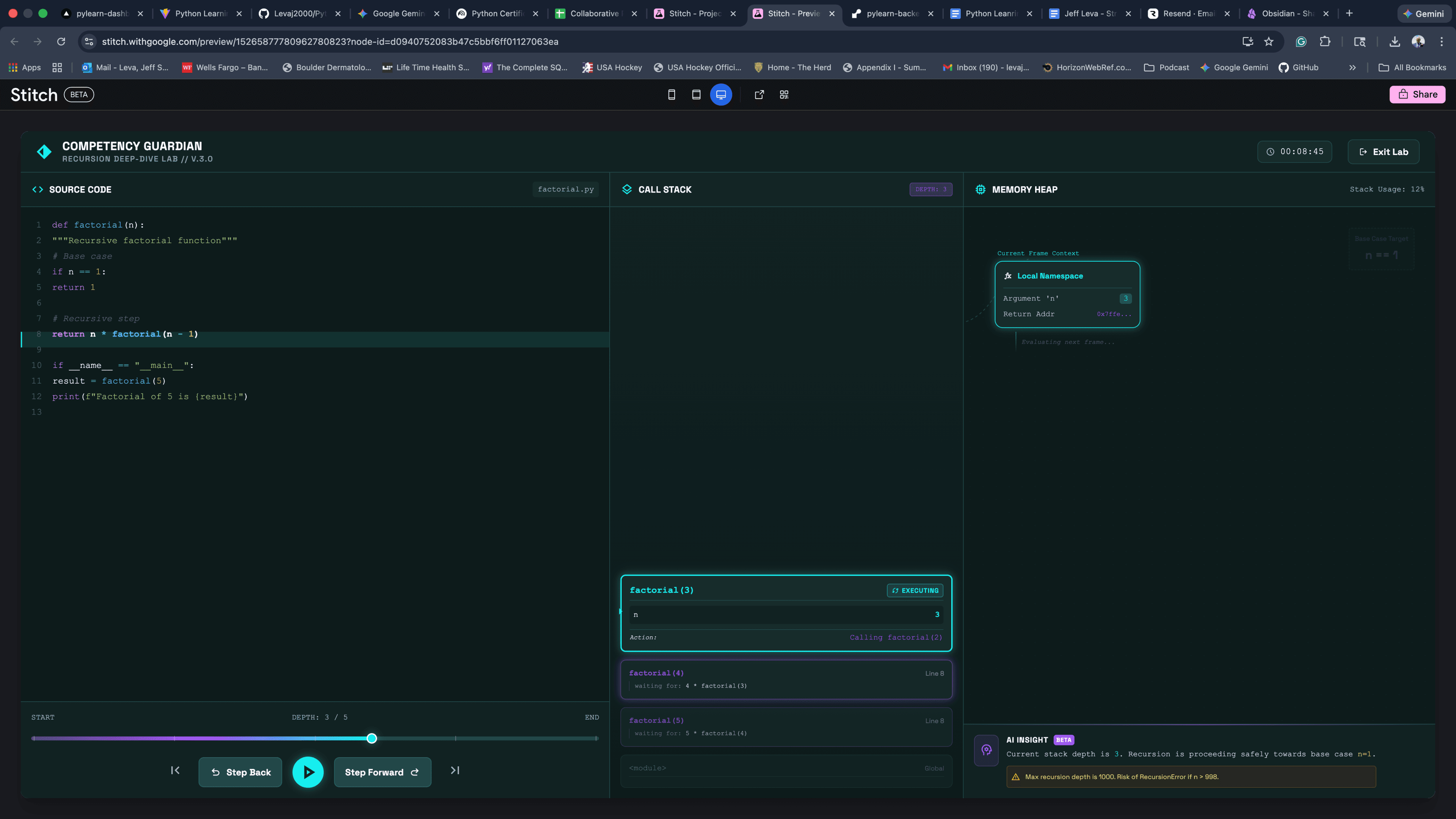 Visual Execution Trace Lab
